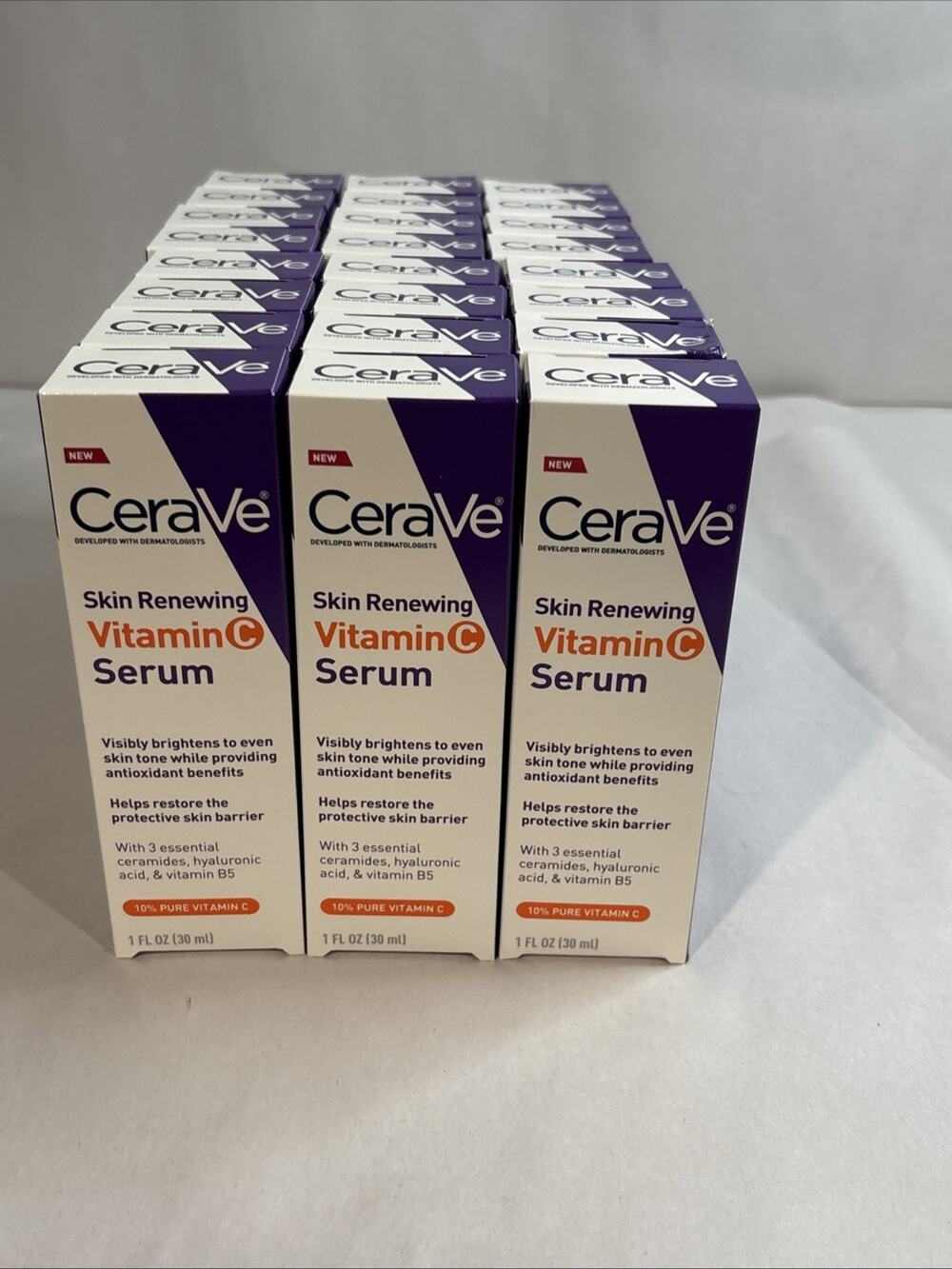 24 Pack CeraVe Skin Renewing Vitamin C Serum 1 oz 10% Pure Vitamin C NEW